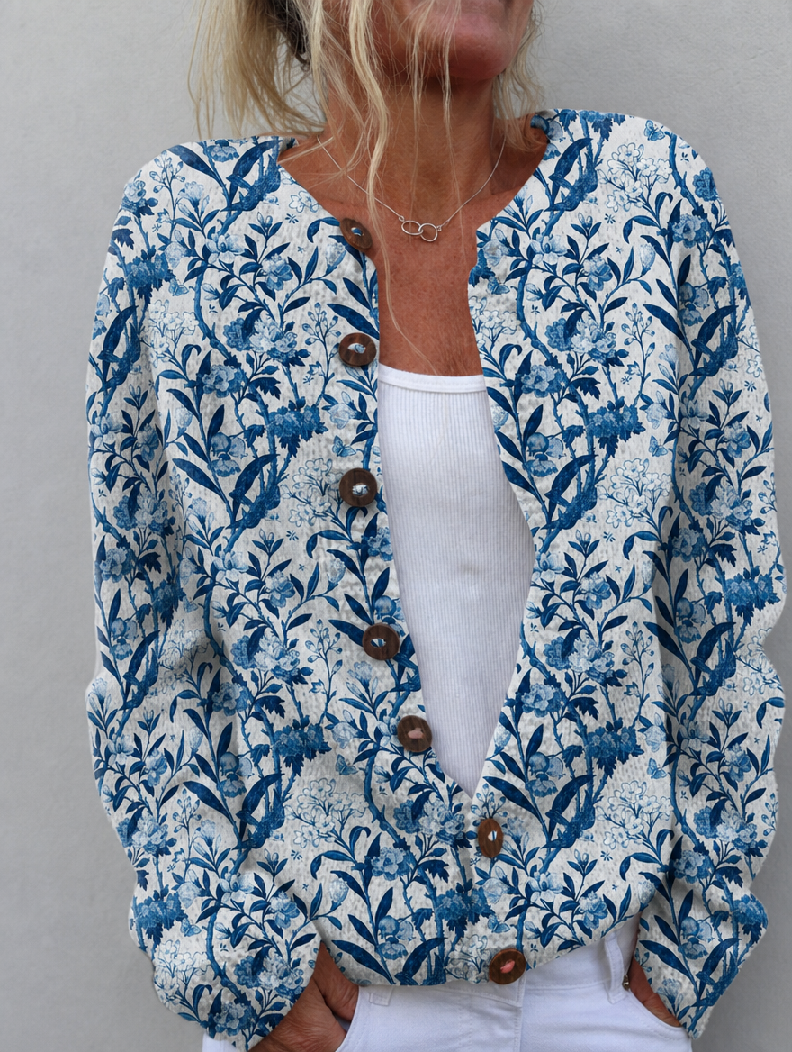 Tiverly™ | Vintage Floral Button-Front Cardigan