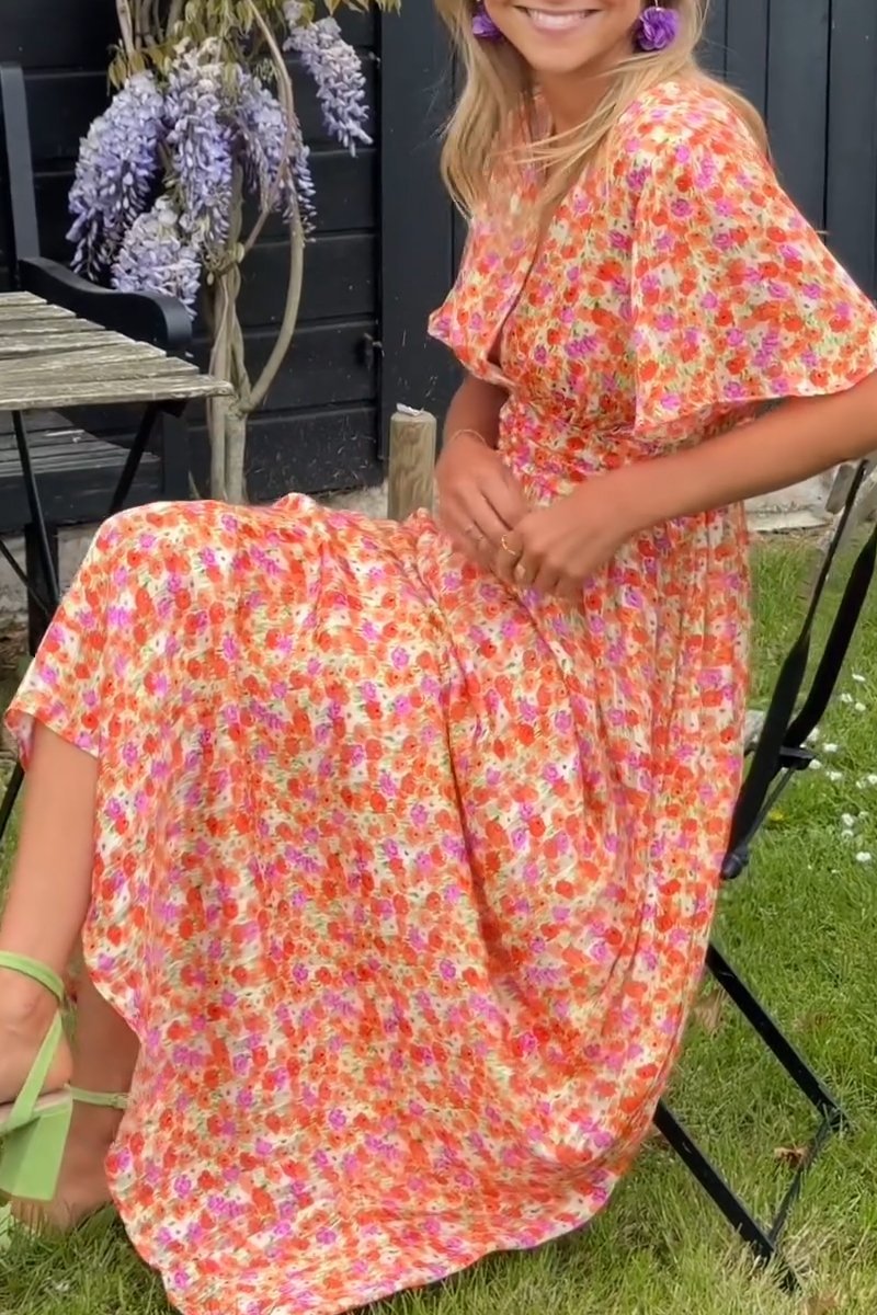 Mariella | Long Floral Dress with Romantic and Light Style
