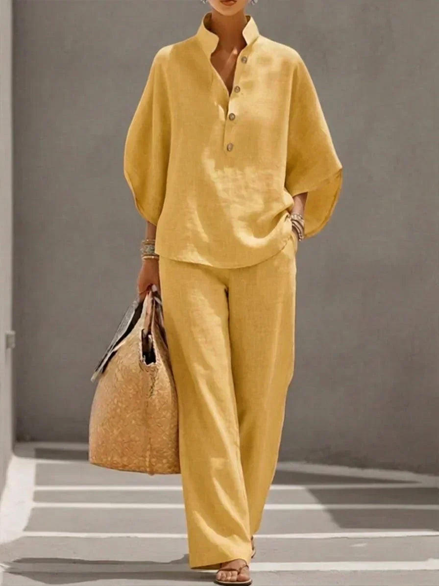 Maribel™ | Two-Piece Set with Batwing Sleeves and Wide Pants