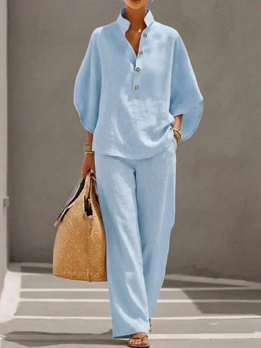 Maribel™ | Two-Piece Set with Batwing Sleeves and Wide Pants
