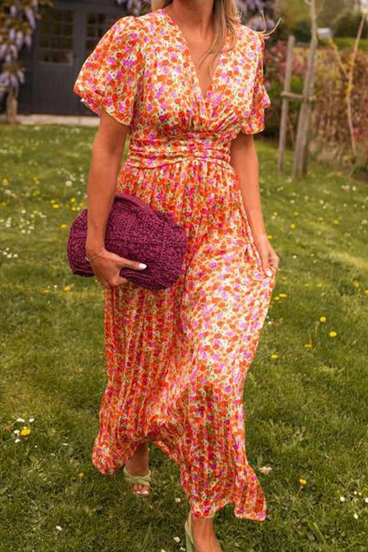 Mariella | Long Floral Dress with Romantic and Light Style