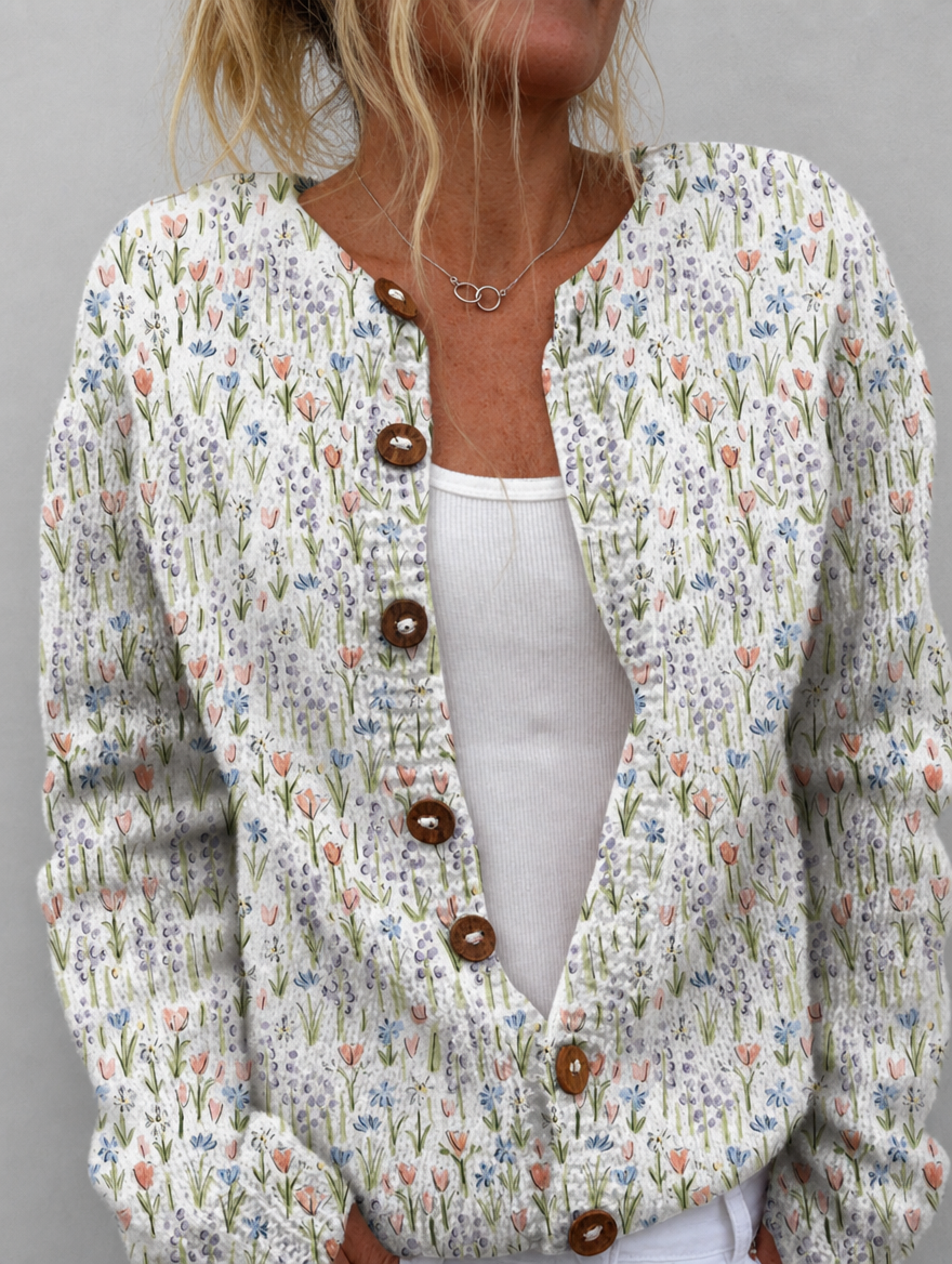 Ivadelle™ | Vintage Floral Knit Cardigan