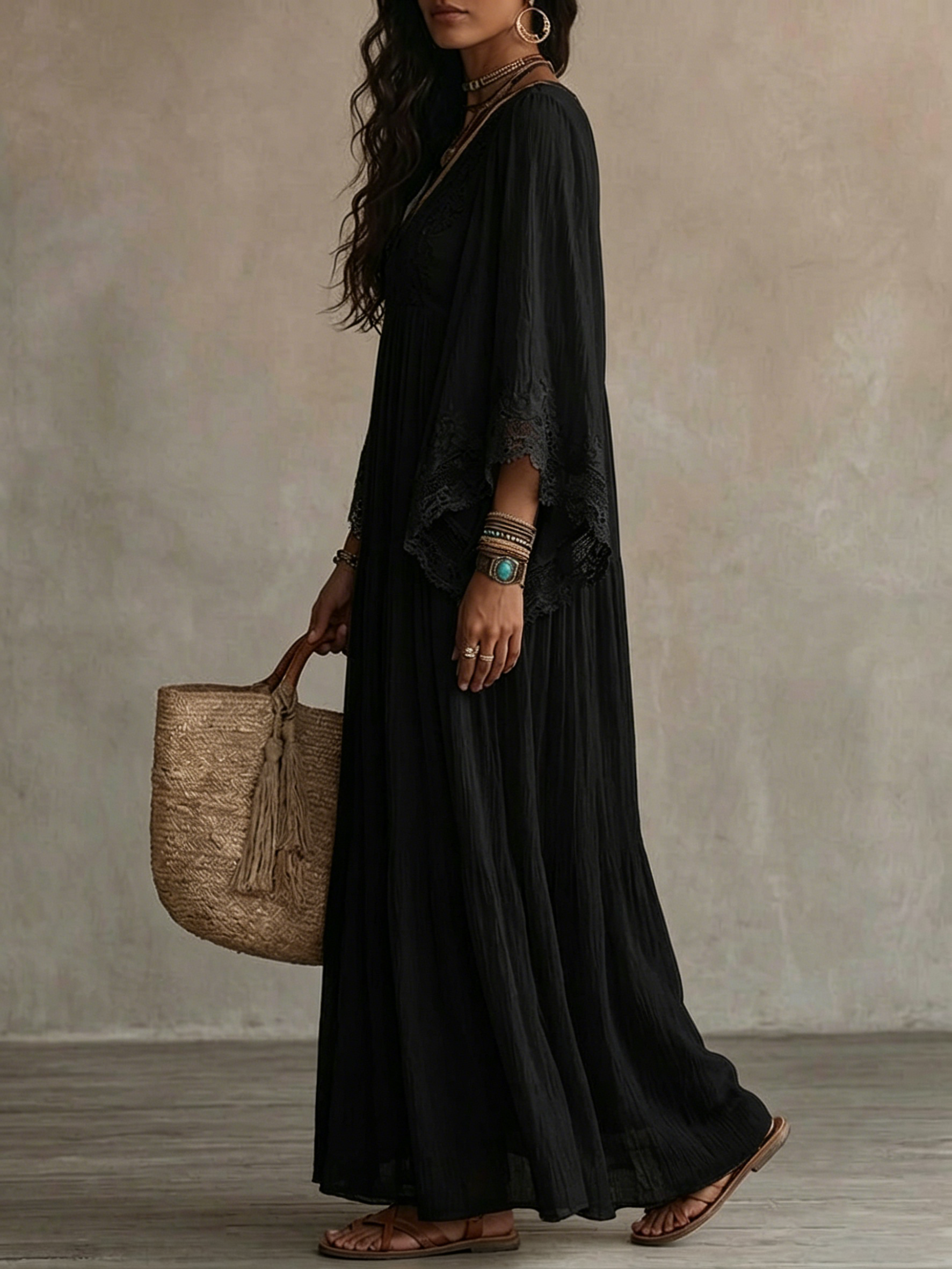 Ravenna | Batwing Sleeve Maxi Dress