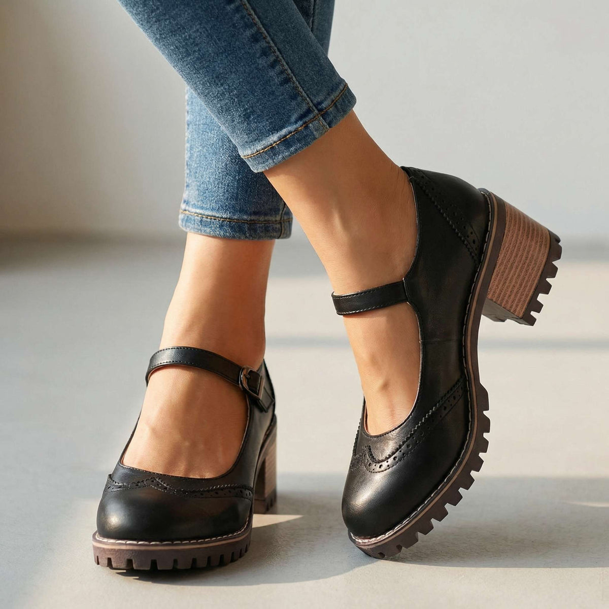 Marie | T-Strap Mary Jane Heels with Buckle