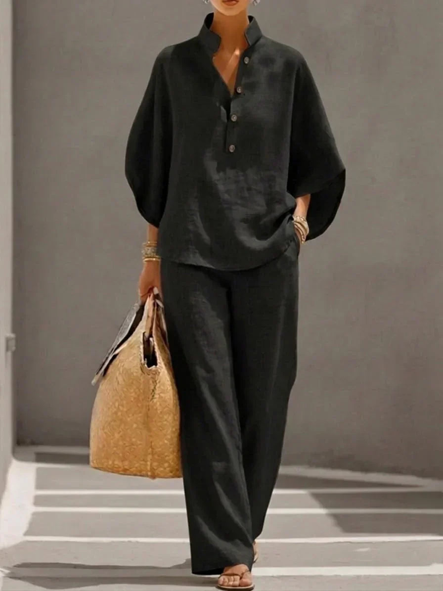 Maribel™ | Two-Piece Set with Batwing Sleeves and Wide Pants