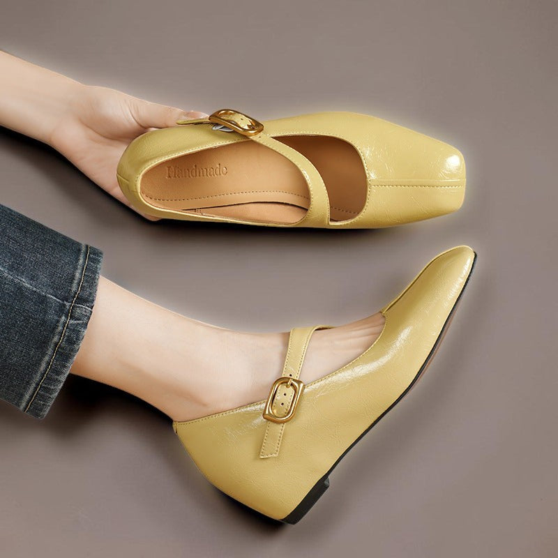 Viora | Genuine Mary Jane Heels with Buckle Strap