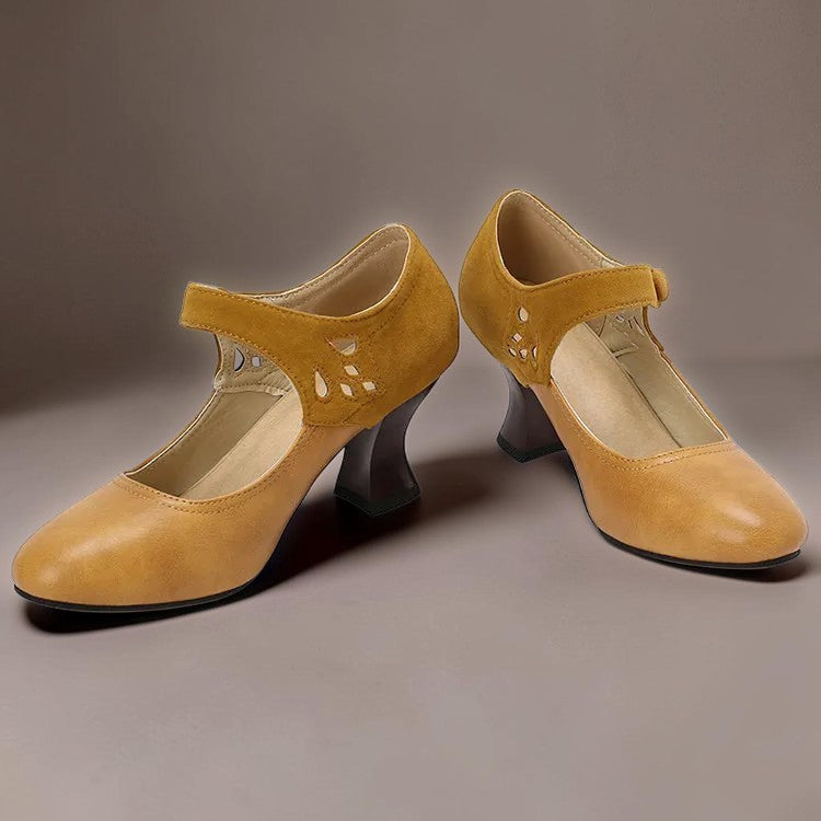 Guinevere | Victorian Button Strap Heels